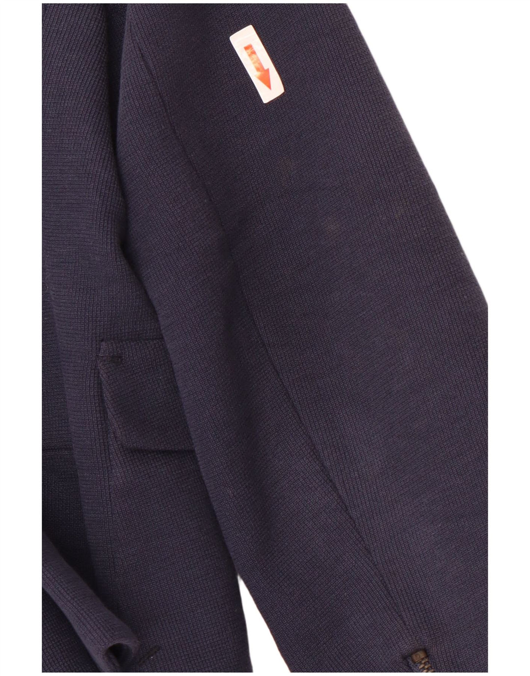 Jachetă pentru femei Zara Crop 1 Button Blazer UK 14 Mare Bumbac bleumarin