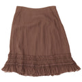 Fenn Wright Manson Fusta cu volane pentru femei UK 12 Medium W32 Brown Silk