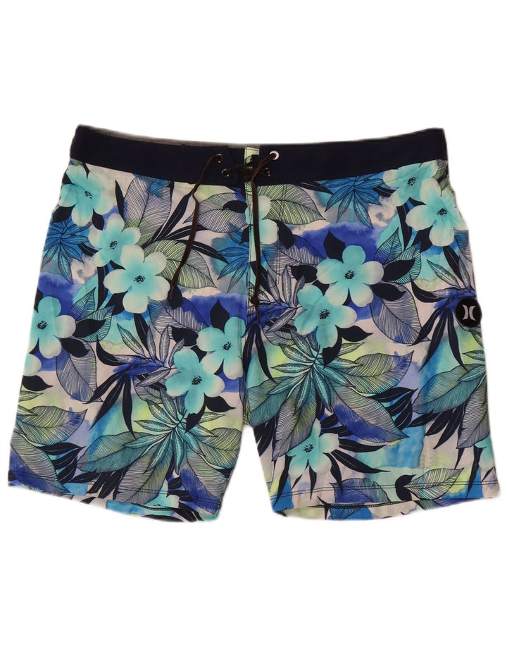 Pantaloni scurți de înot Hurley Phantom pentru bărbați, mari, albastru, floral