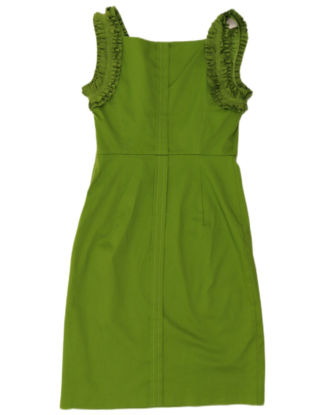 Rochie Ted Baker pentru femei, cu volane, fără mâneci, mărimea 3, bumbac verde mediu