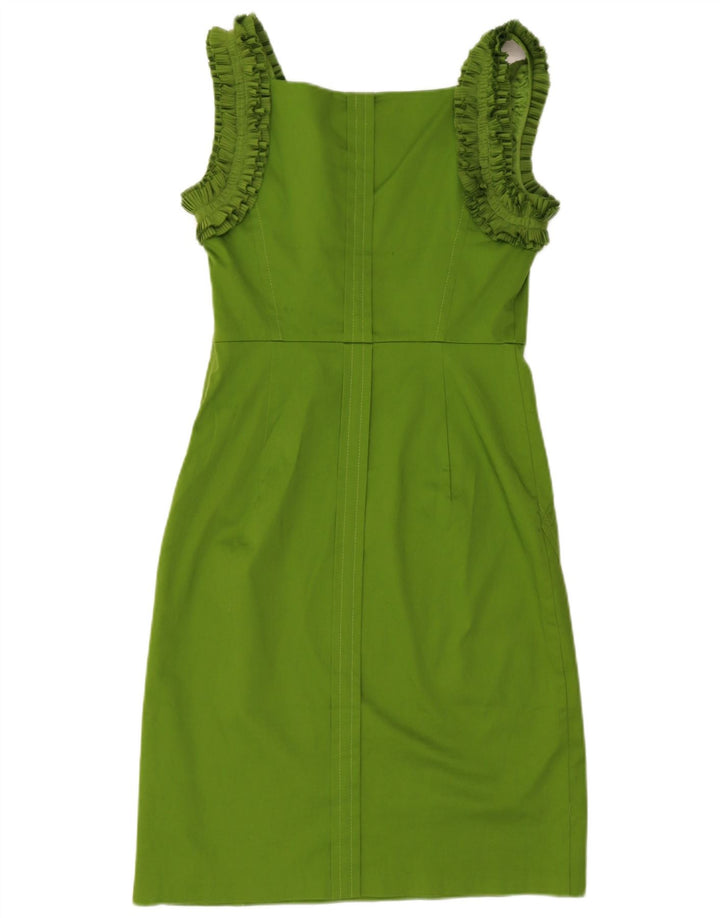 Rochie Ted Baker pentru femei, cu volane, fără mâneci, mărimea 3, bumbac verde mediu