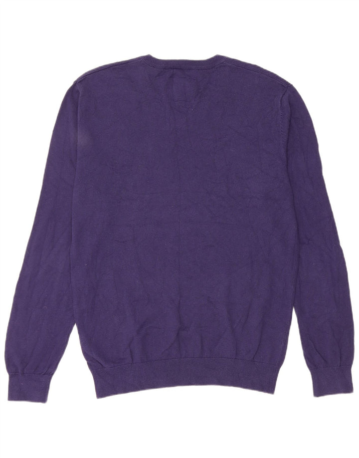 Pulover Jack Wills pentru bărbați, cu decolteu în V, bumbac violet mediu