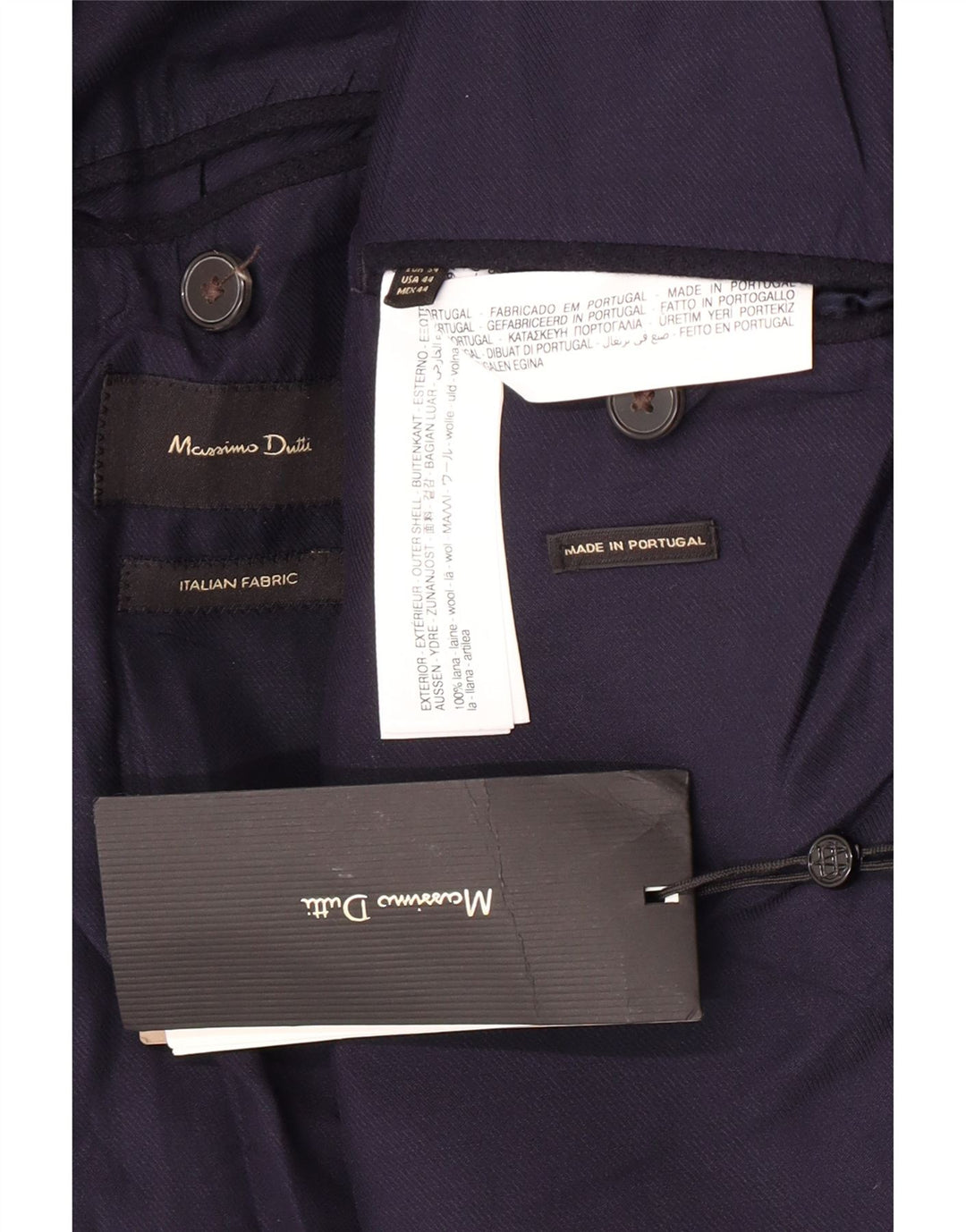 Massimo Dutti Jachetă pentru bărbați cu 2 nasturi EU 54 XL Lână bleumarin