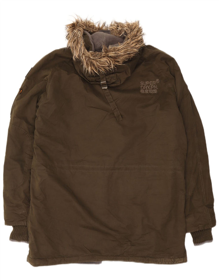 Jachetă parka cu glugă Superdry pentru bărbați UK 42 XL Kaki Poliester