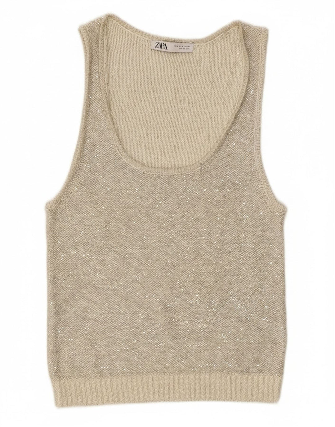 Vesta din tricot pentru femei Zara UK 12 Medium Gri Poliester