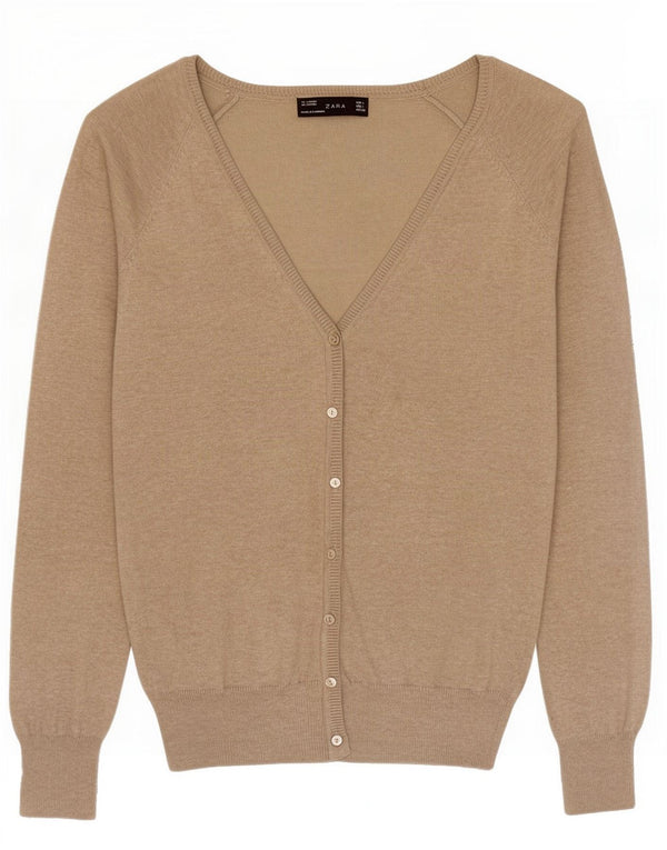 Pulover cardigan pentru femei Zara UK 14 mare bumbac cu pete kaki
