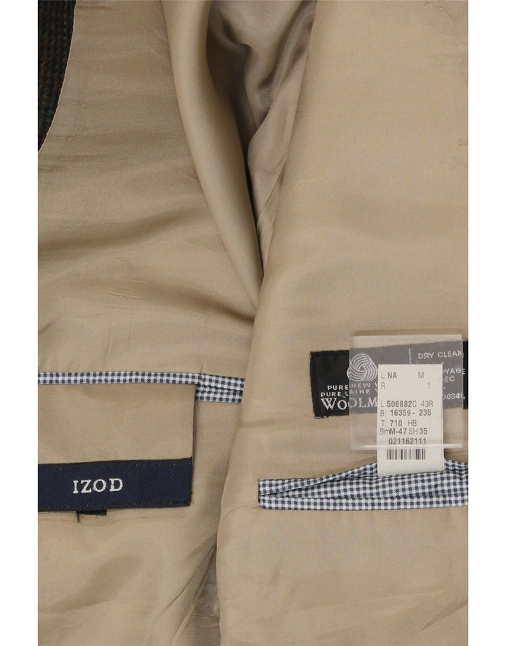 IZOD Mens 2 Button Blazer Jacket UK 38 Medium Grey New Wool Vintage Izod and Second-Hand Izod from Messina Hembry 