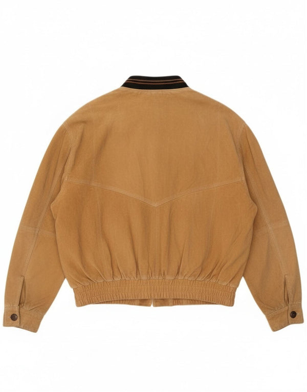 Bomber vintage pentru bărbați din piele intoarsa UK 42 XL din piele bej