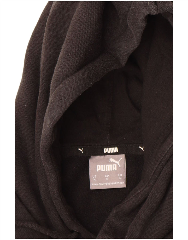PUMA Mens Graphic Hoodie Jumper Medium Black Cotton