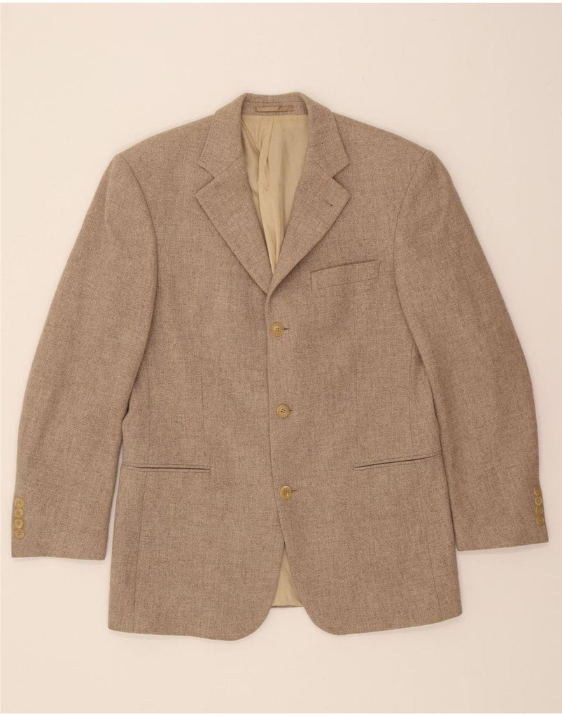 HUGO BOSS Mens 3 Button Blazer Jacket Size 94 Medium Beige Virgin Wool Vintage Hugo Boss and Second-Hand Hugo Boss from Messina Hembry 