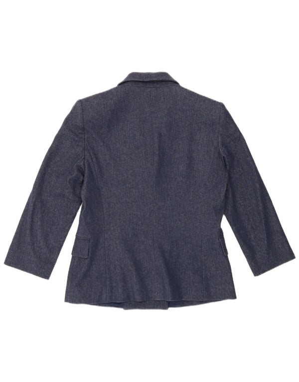 Jachetă pentru femei Trussardi cu mâneci 3/4 în două piept, albastru mediu IT 42