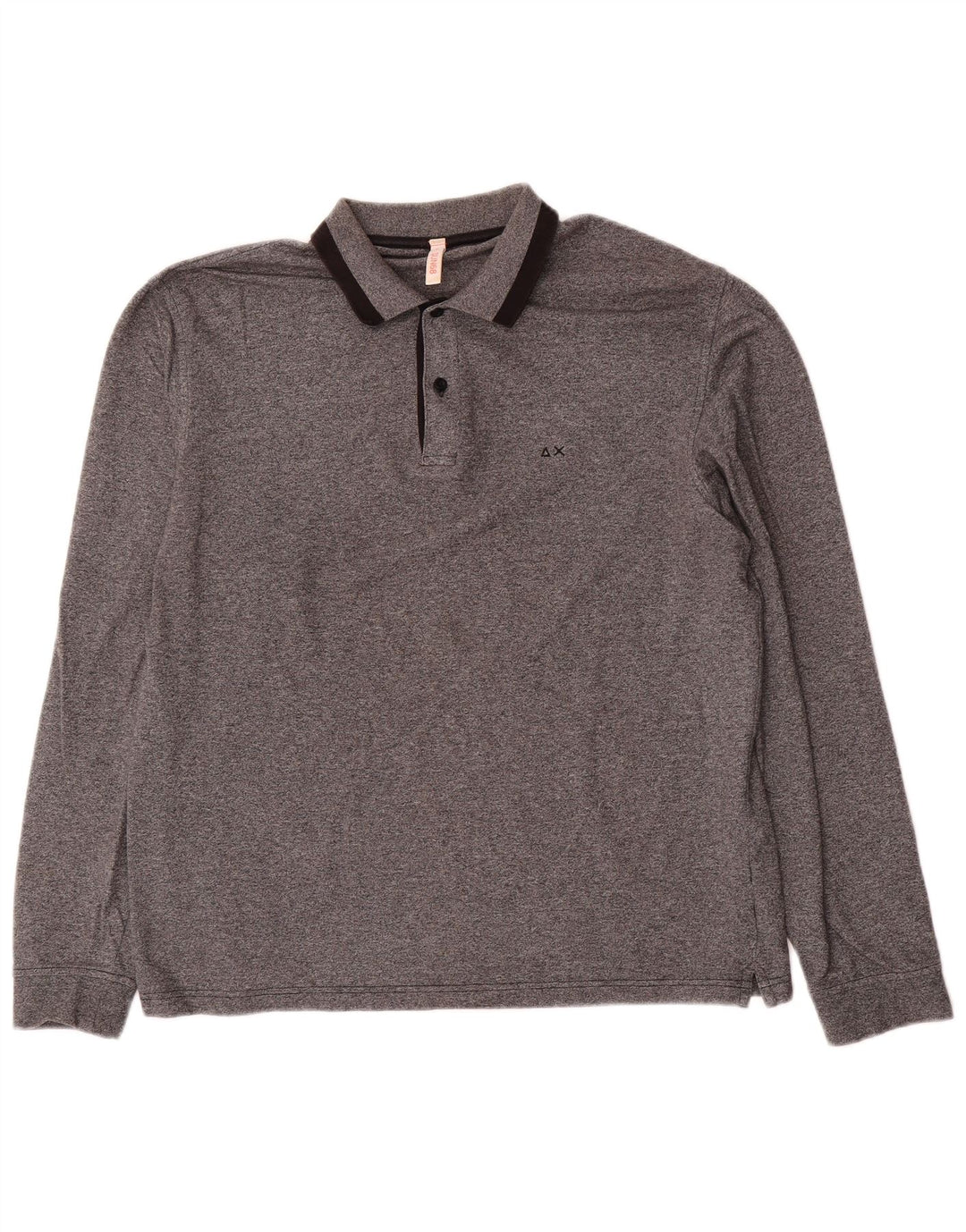 Sun68 Tricou polo cu mânecă lungă pentru bărbați XL bumbac gri