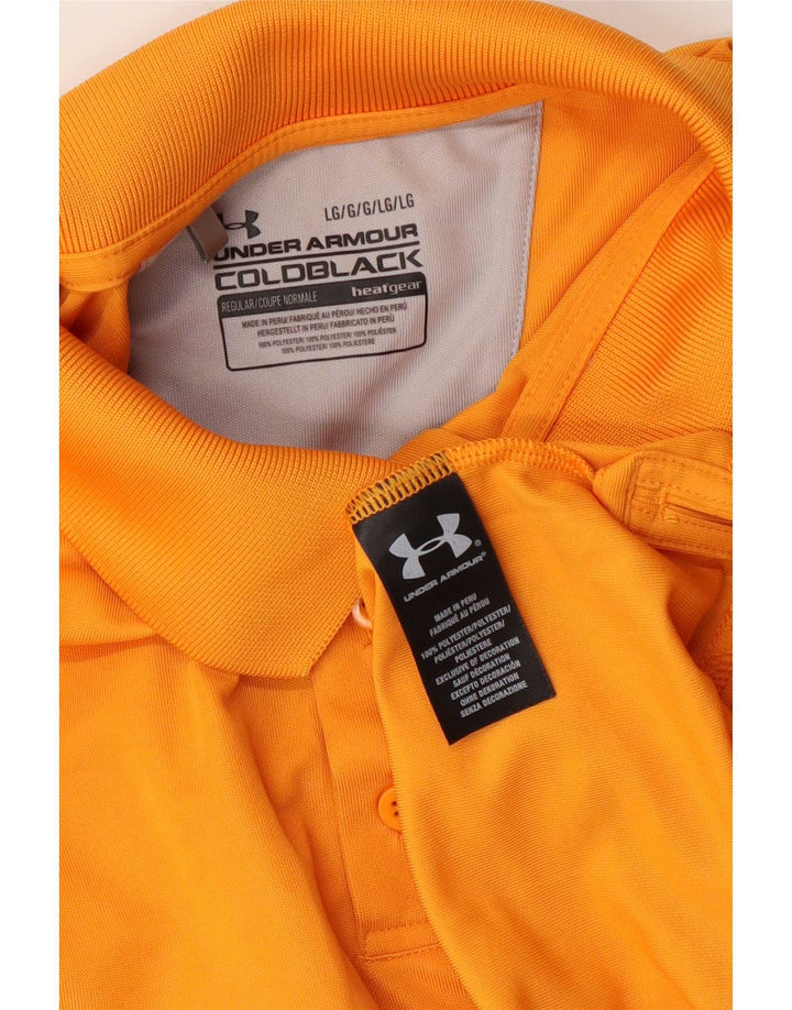Tricou polo Under Armour pentru bărbați, poliester portocaliu mare
