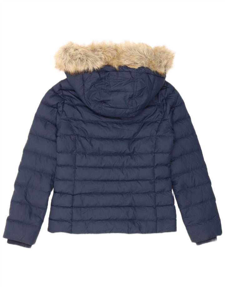 Jachetă căptușită cu glugă Tommy Hilfiger pentru femei UK 10 Poliester bleumarin mic