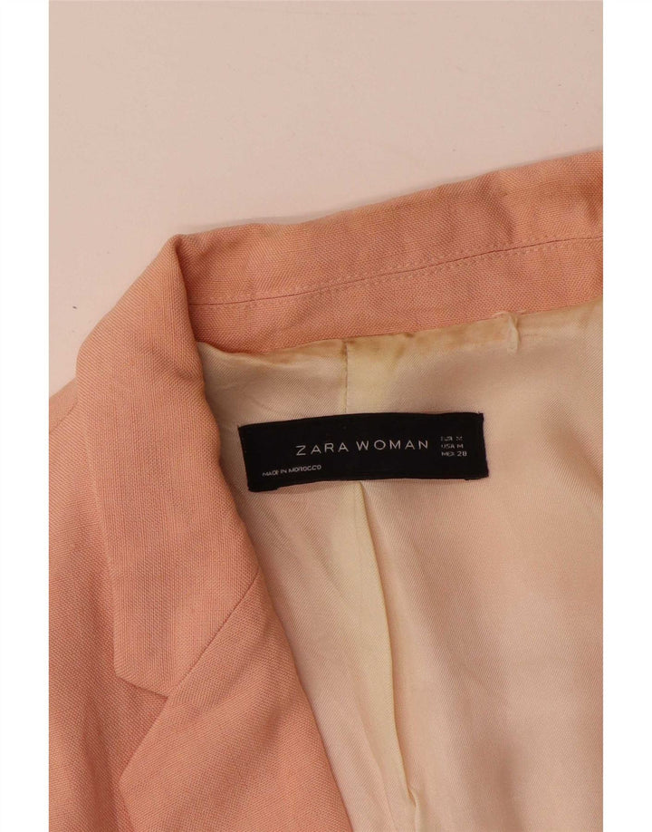 Jachetă Blazer pentru femei Zara cu 1 nasture UK 14 Medium Pink Viscose