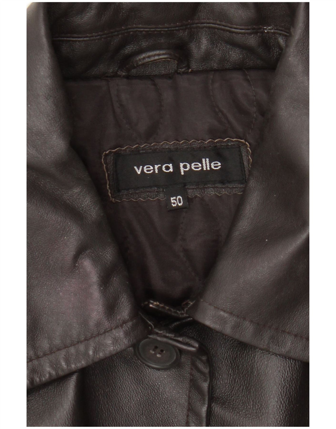 Palton din piele vintage pentru femei IT 50 XL din piele maro