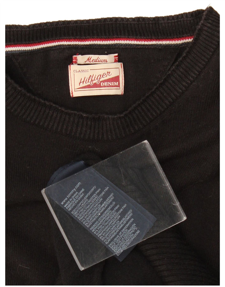 Pulover pentru bărbați TOMMY HILFIGER Pulover cu gât de barcă, bumbac mediu negru