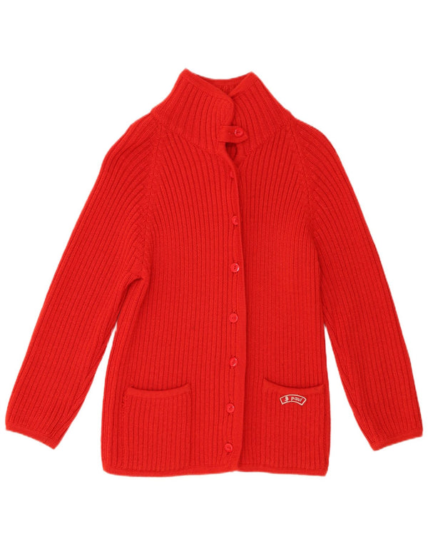 Pulover Cardigan Vintage pentru femei UK 10 Lână roșie mică