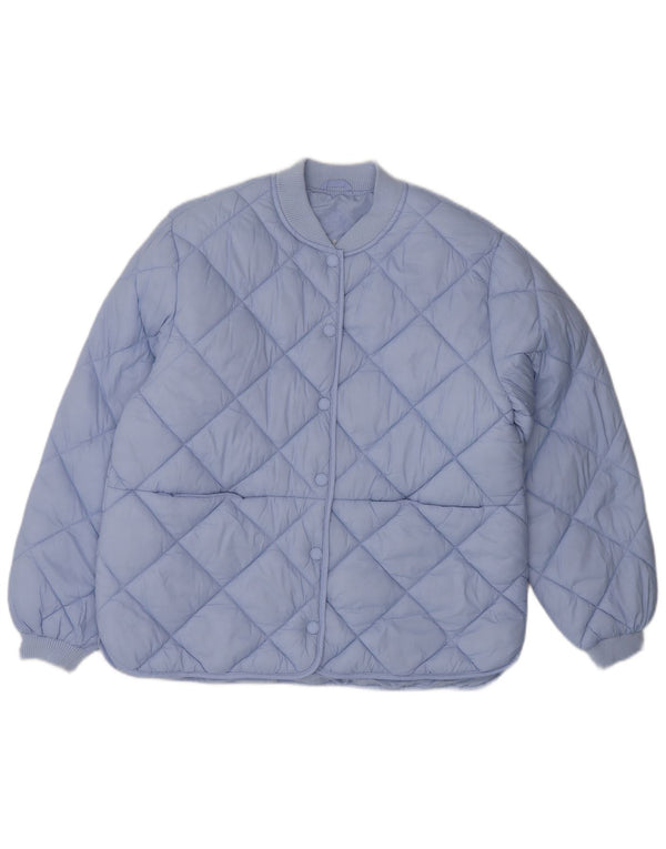 Zara Girls Quilted Bomber Jacket 11-12 Years Blue
