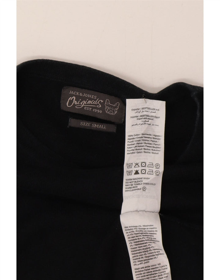 Pulover Jack & Jones pentru bărbați, cu gât crew, bumbac mic, negru