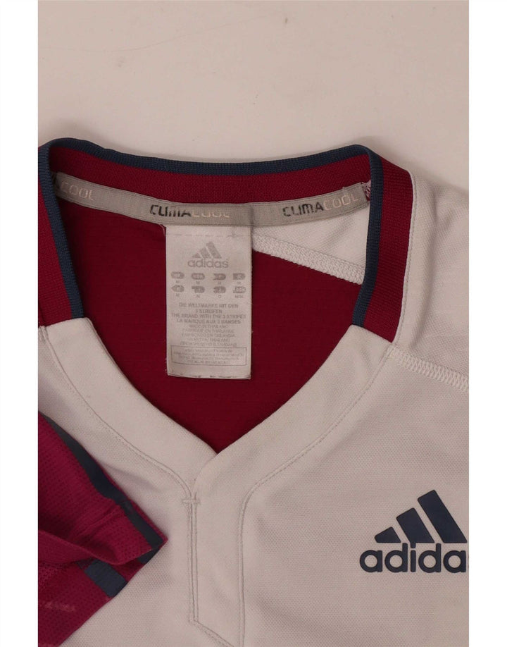 Tricou Adidas Climacool pentru bărbați Top Mediu Alb Poliester Colorblock