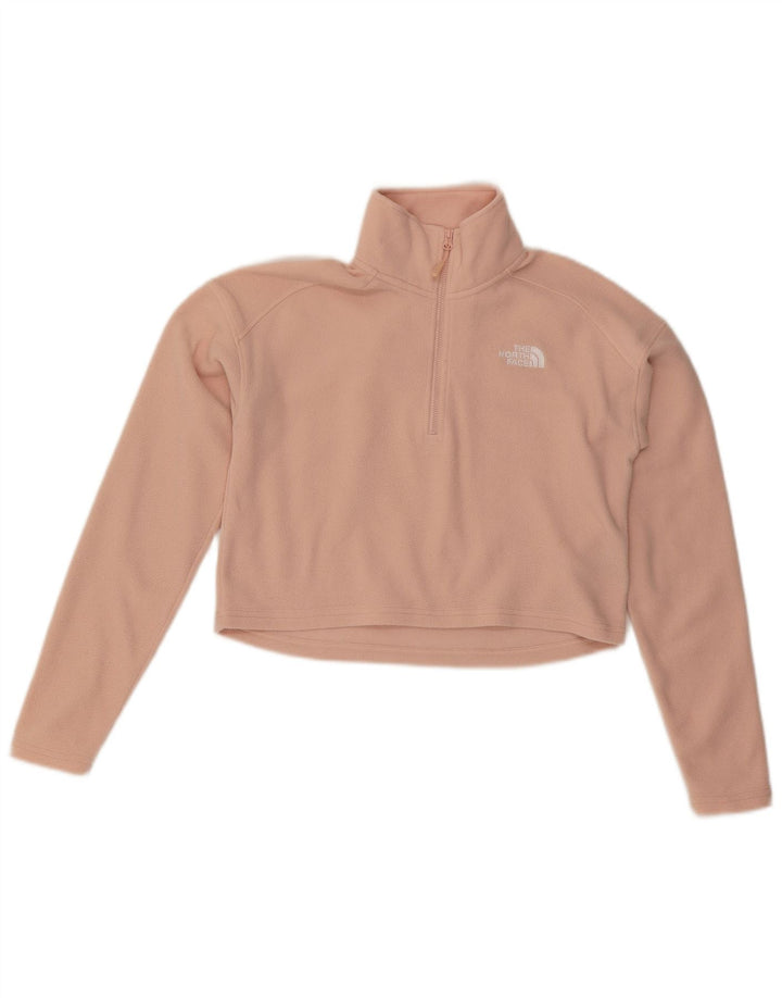 The NORTH FACE Pulover oversize din lână, cu fermoar și cu fermoar, UK 6 XS, roz