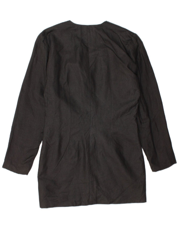 Jachetă vintage pentru femei cu paragate cu 1 nasture, UK 14, in negru mediu