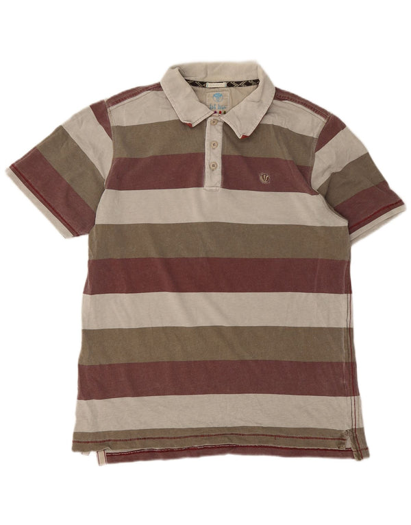 Tricou polo pentru bărbați Fat Face, bumbac cu dungi multicolore medii