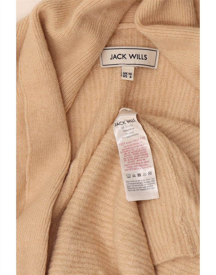 Jack Wills Pulover cardigan cu paragate supradimensionat pentru femei UK 10 Mic Bej