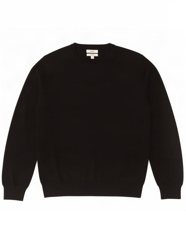 Pulover pentru bărbați Marks & Spencer cu gât crew pulover XL bumbac negru