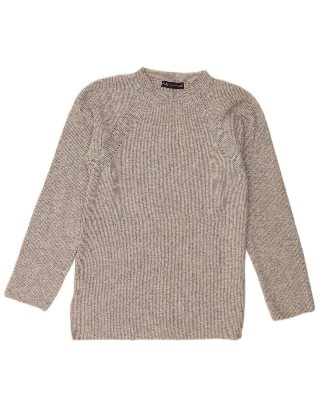 Pulover pentru femei Marks & Spencer cu decolteu rotund UK 12 Medium Gri Pete