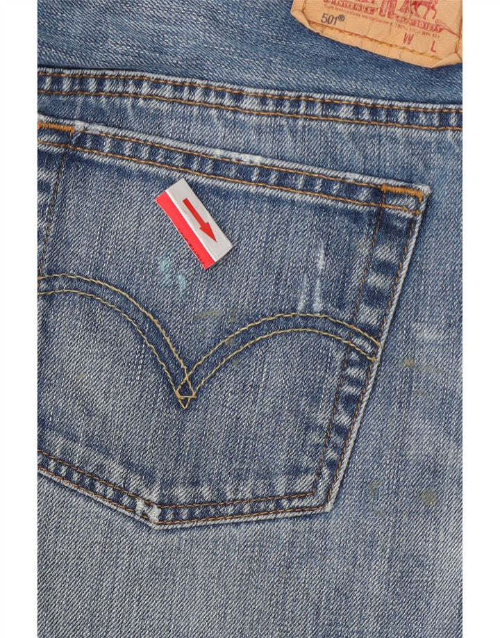 Pantaloni scurți Levi's 501 Graphic Denim W30 Bumbac Floral Albastru Mediu