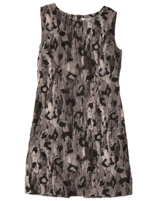 Rochie dublă fără mâneci pentru femei cu model abstract Marella UK 12 gri mediu