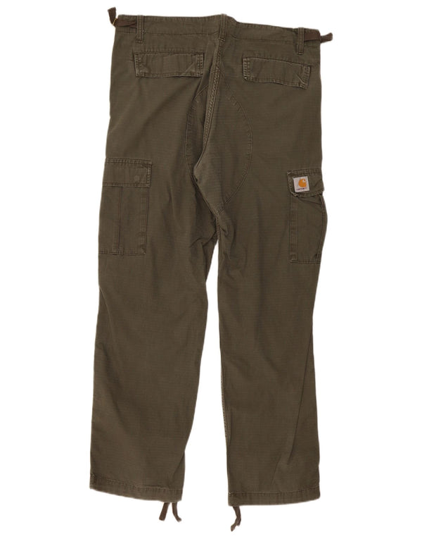 Pantaloni Carhartt pentru bărbați, drepti, W33 L30, bumbac cu dungi kaki