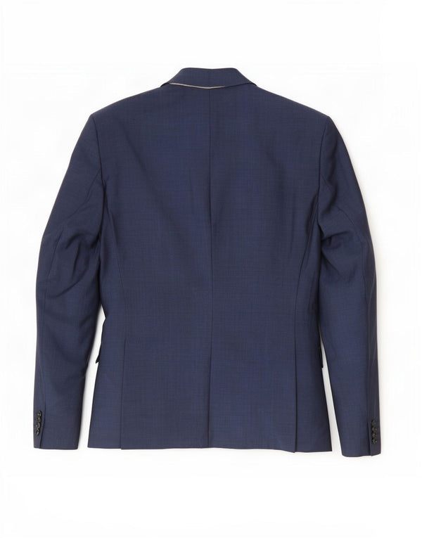 Blazer pentru bărbați Zara cu 2 nasturi EU 52 Lână mare albastru bleumarin