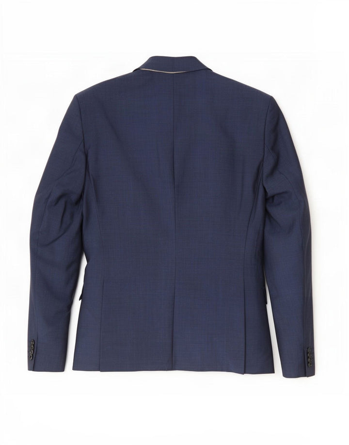 Blazer pentru bărbați Zara cu 2 nasturi EU 52 Lână mare albastru bleumarin