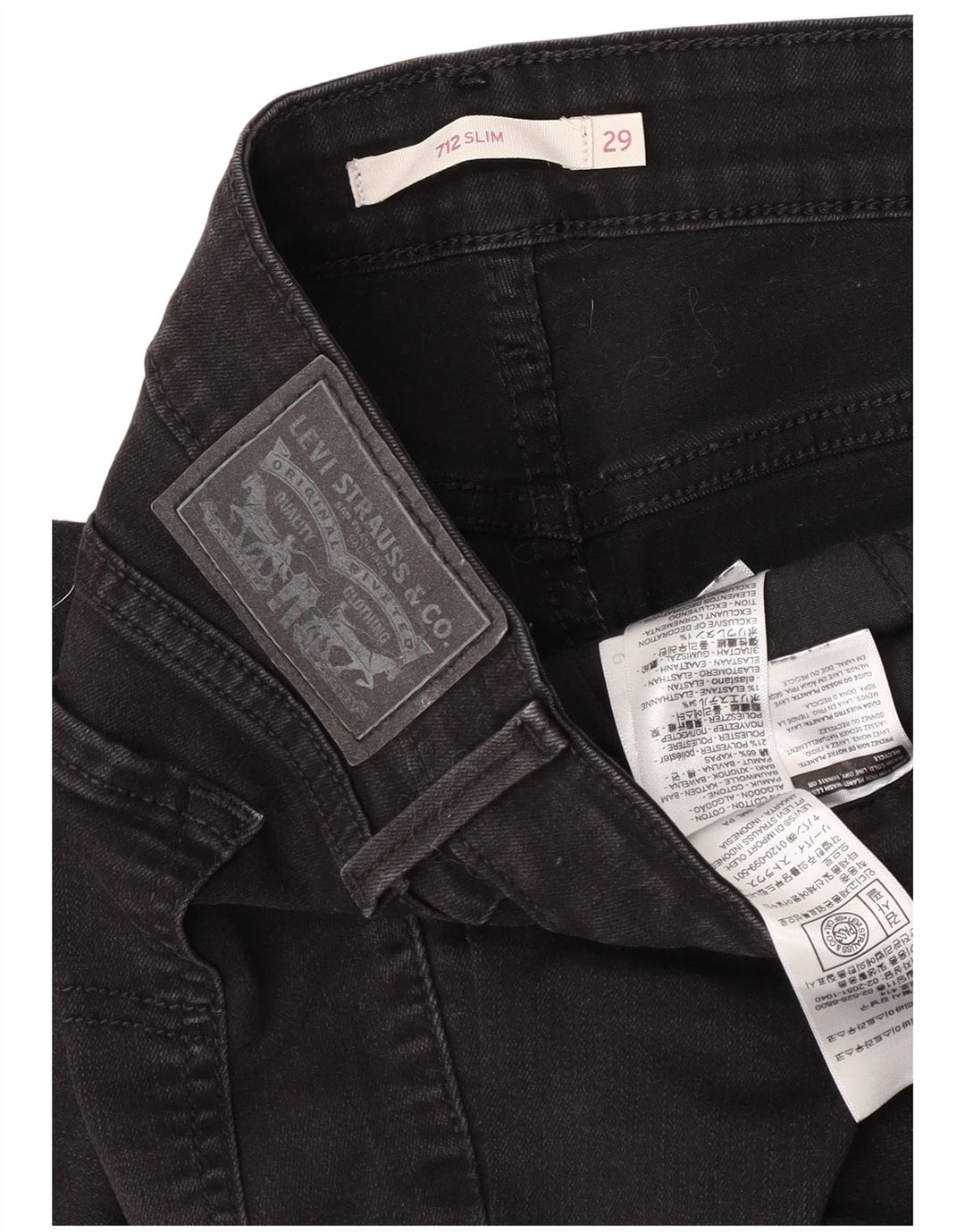 Blugi Levi's 712 Slim pentru femei W29 L27 bumbac negru
