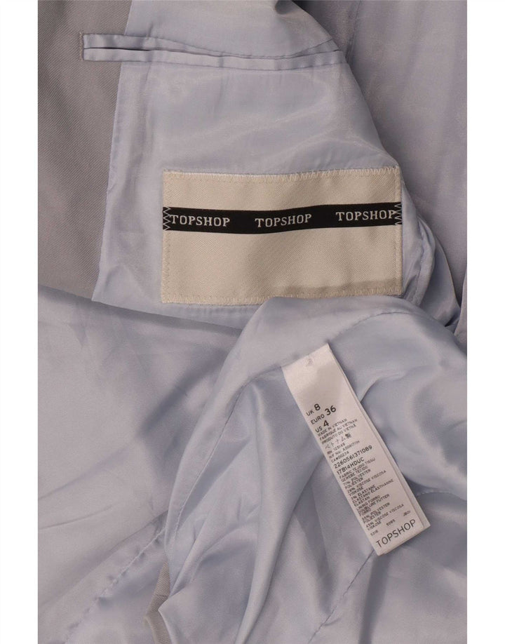 Jachetă Topshop pentru femei cu 1 nasture, UK 8, poliester gri mic