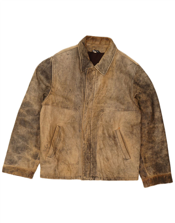 Jachetă din piele pentru bărbați Desi UK 38 din piele maro medie