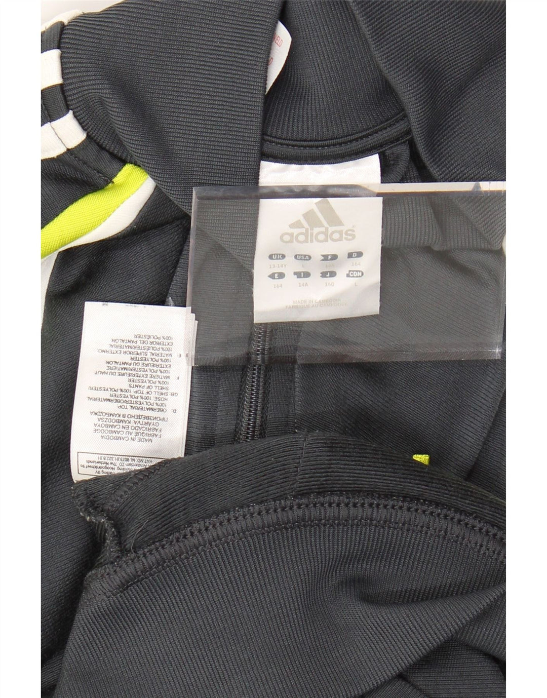 Jachetă de trening pentru băieți ADIDAS 13-14 ani, gri, poliester color bloc