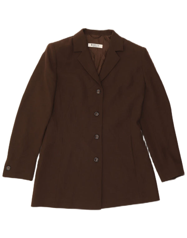 Jachetă Blazer pentru femei Marella cu 4 nasturi UK 12 Maro Mediu Lână Clasică