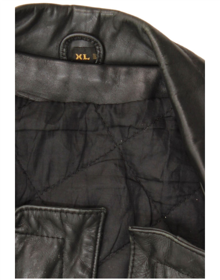 Jachetă militară din piele vintage pentru bărbați UK 42 XL negru