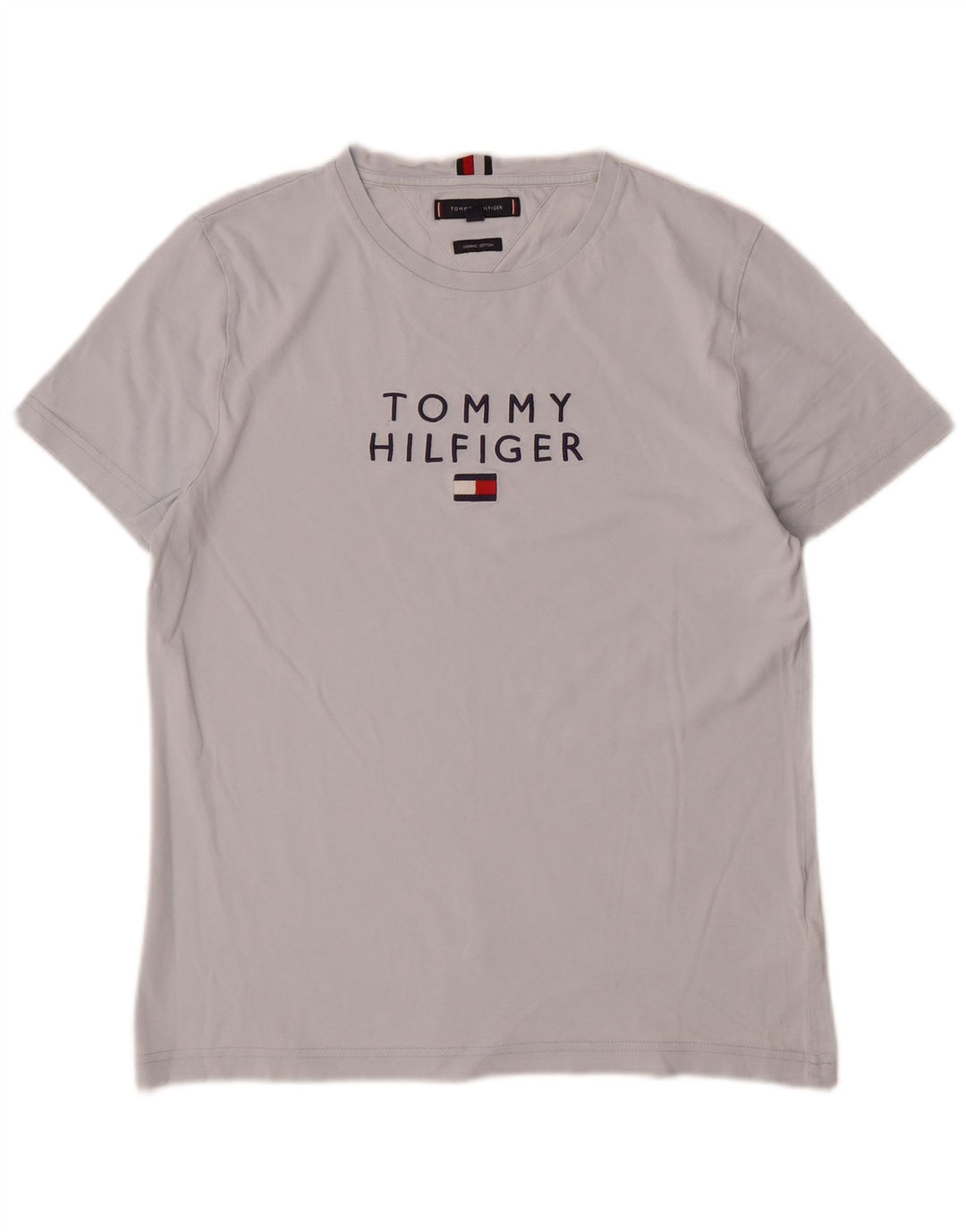 Tricou grafic Tommy Hilfiger pentru bărbați Top din bumbac gri mediu
