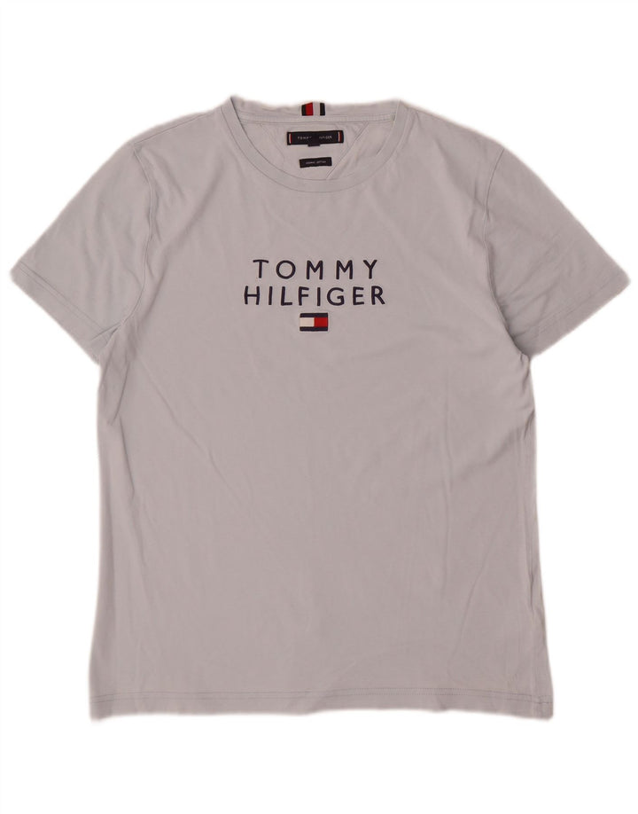 Tricou grafic Tommy Hilfiger pentru bărbați Top din bumbac gri mediu