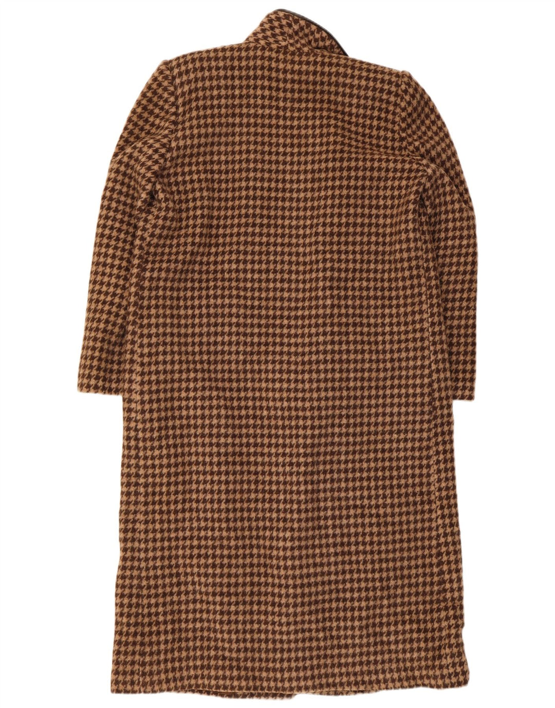 Pardesiu deschis pentru femei vintage UK 12 maro mediu Houndstooth