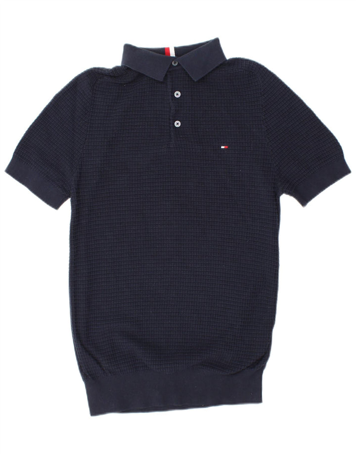Pulover pentru bărbați TOMMY HILFIGER cu mânecă scurtă și cu gât polo XS bleumarin