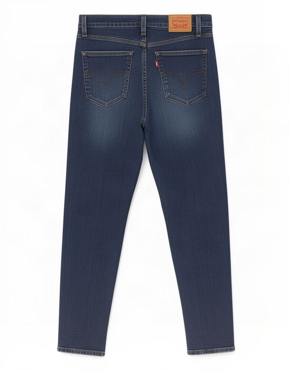 Blugi conici cu talie înaltă Levi's pentru femei Mom Jean L29 L27 Bumbac albastru