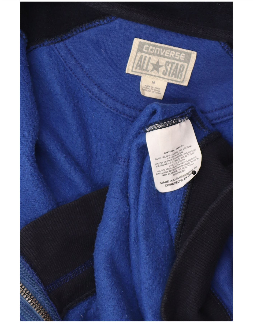 Pulover pentru bărbați Converse Graphic Zip Hoodie, mediu, bleumarin, colorblock