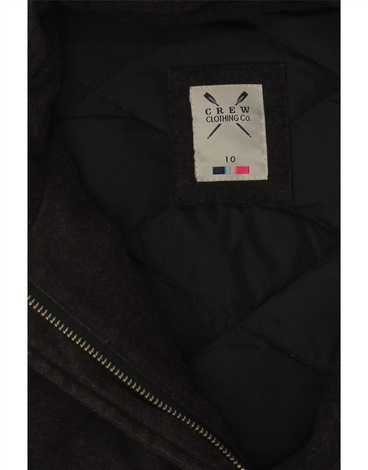 Crew Clothing Jachetă matlasată supradimensionată pentru femei UK 10 Bumbac negru mic