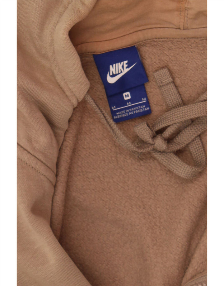 NIKE Mens Zip Hoodie Sweater Medium Brown Cotton